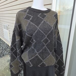 Vintage wool Blend Made In Italy Grandpa Sweater
